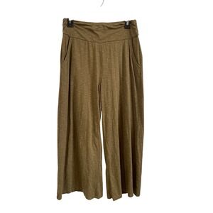 Toad&Co Womens Chaka Wide Leg Pull On Pants Yoga Green Organic Cotton Small